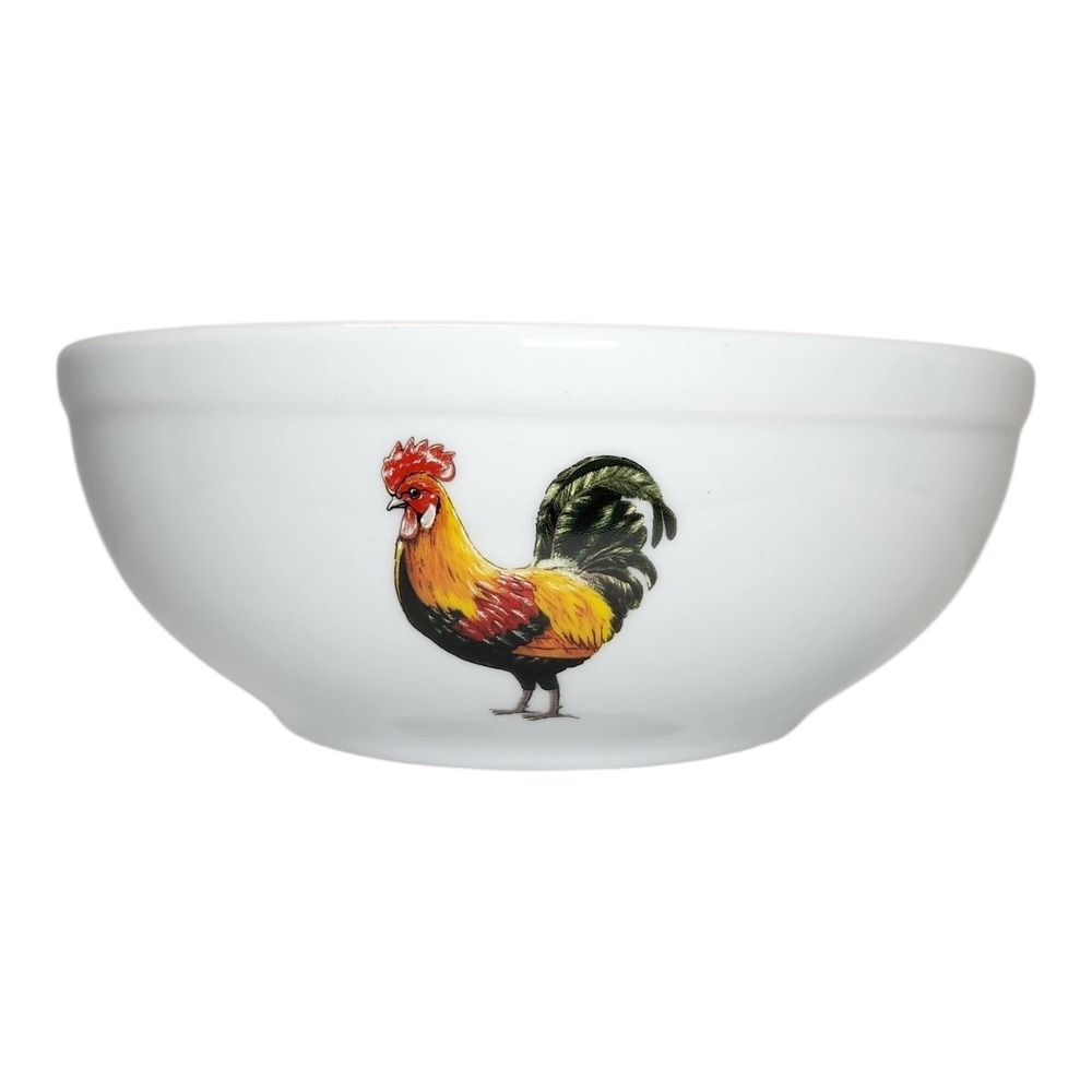 Vintage BIA Cordon Bleu Rooster Bowl 9" x 3.5" Ceramic Serving Mixing Bowl